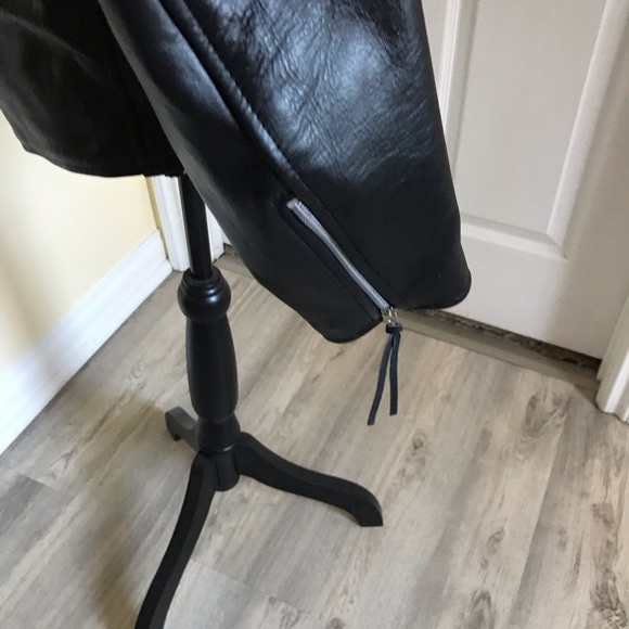 Shaf Black Motorcycle Biker Leather Jacket Men’s Size 42 NWOT Belted - Picture 8 of 14